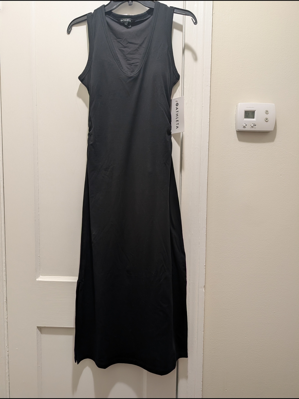 Athleta Black Sleeveless V-Neck Maxi Dress